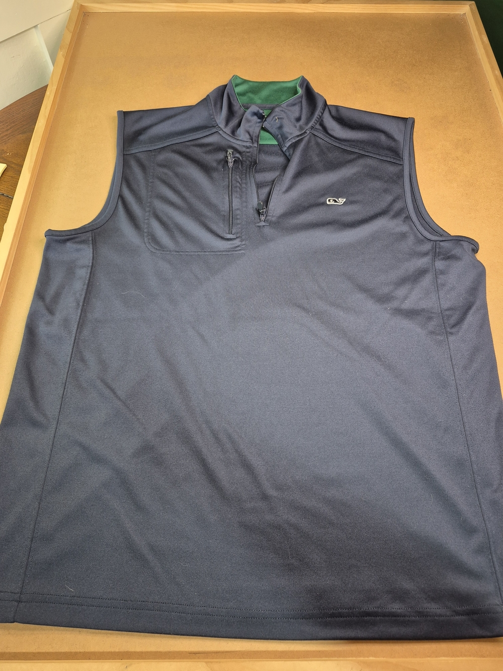 Vineyard Vines Men's Navy Performance Sleeveless Quarter-Zip Vest